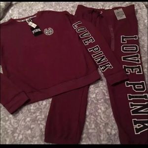 Victoria's Secret Pink Crew Sweatpants Outfit Rare Vintage